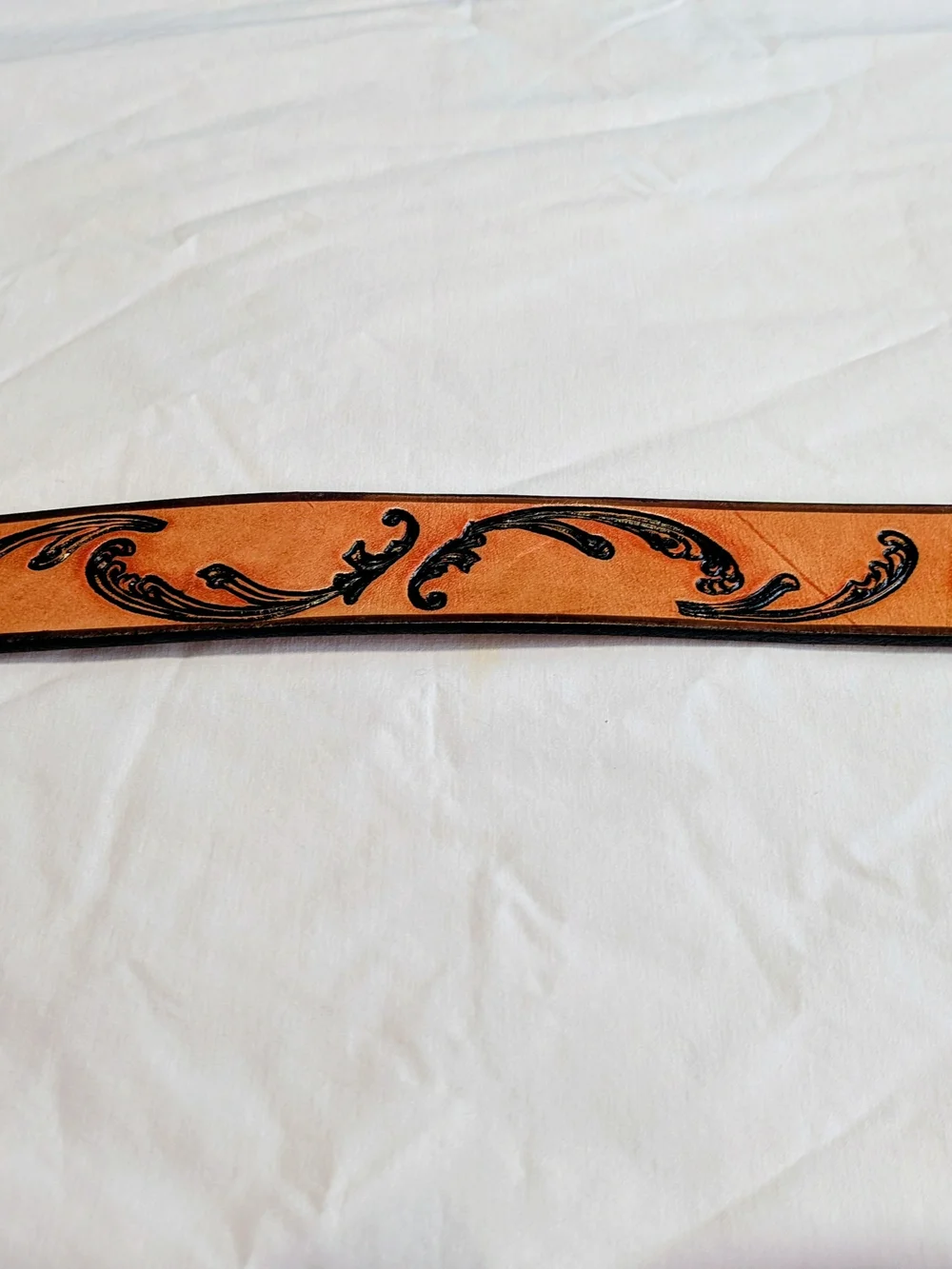 Express Men's Genuine Leather Tooled Western Belt Brown/Black Express Lg